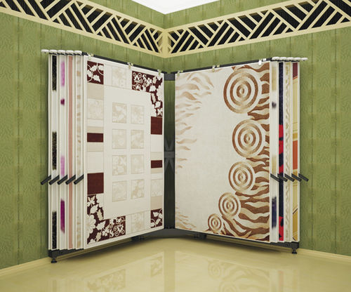 Présentoir à tapis en métal - BOOK - AKDENIZ Display Systems - à panneau / pour commerce