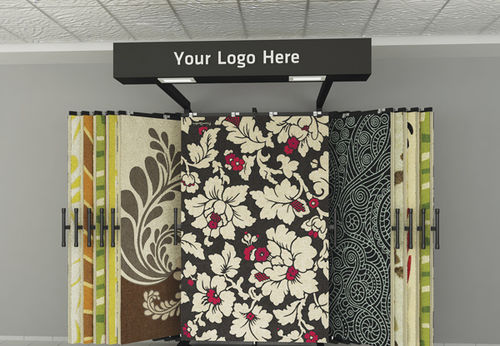 Présentoir à tapis en métal - ROTATING BOOK - AKDENIZ Display Systems - à panneau / pour commerce