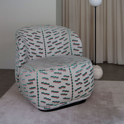 Fauteuil contemporain - PIPE  - Friends & Founders - en tissu / en cuir / blanc