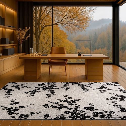 Tapis à motif floral - NIGHT SNOW 9835 - Louis De Poortere - en polyester / en PET recyclé / en plastique recyclé