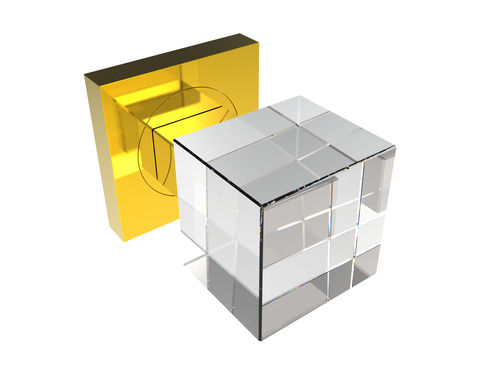 Bouton de porte contemporain - CUBE S SQ SATIN - GUIDERO Holland BV - en cristal