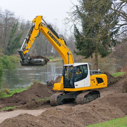 Pelle intermédiaire - R 918 LITRONIC - Liebherr  - sur chenilles / pour chantier / diesel