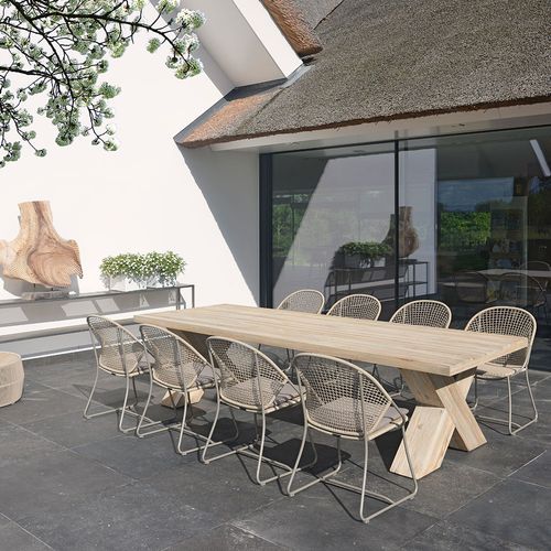 Chaise contemporaine - AMELIA  - Max Luuk - d'extérieur / en fibres synthétiques / avec piètement en acier