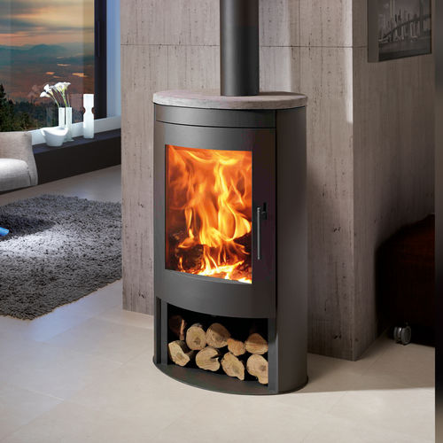 Poêle à bois - OVAL 1 STONE - Panadero - 5 kW - 10 kW / multicombustible / à poser