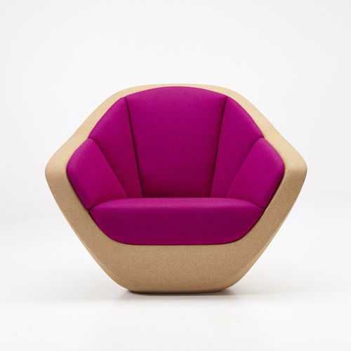 Fauteuil contemporain - CORQUES - Per/Use - en tissu / violet / avec accoudoirs