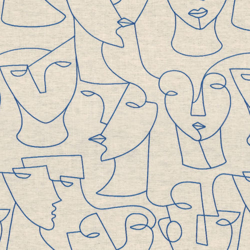 Tissu d'ameublement - VISAGE - Camengo  - pour rideaux / mural / à motif