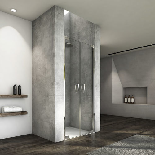 Paroi de douche battante - CADURA : CA2C - Ronal - en niche / en verre trempé / sur mesure