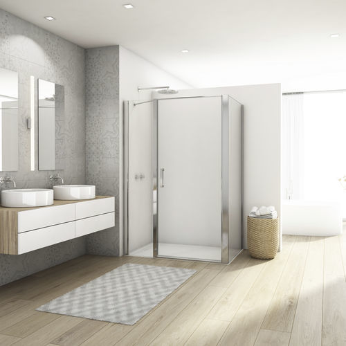 Paroi de douche pivotante - DIVERA D22T31 + D22F1 - Ronal - d'angle / en niche / en verre Sécurit®
