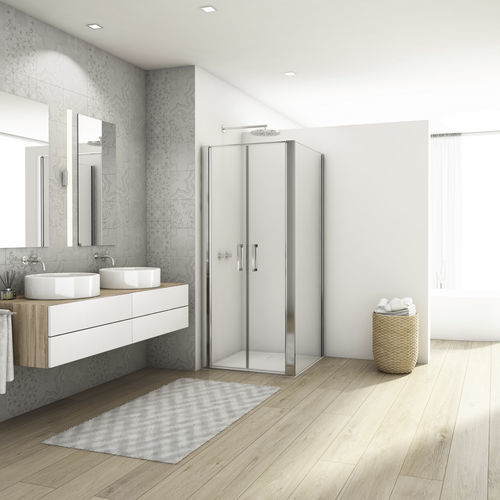 Paroi de douche battante - DIVERA D22T2 + D22F1 - Ronal - fixe / d'angle / en verre Sécurit®