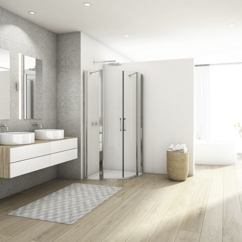 Paroi de douche pivotante - DIVERA D22ERB - Ronal - courbée / d'angle / en verre Sécurit®