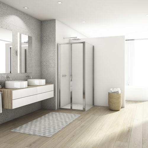 Paroi de douche coulissante - DIVERA D22K+D22F1 - Ronal - d'angle / en verre Sécurit® / en verre transparent