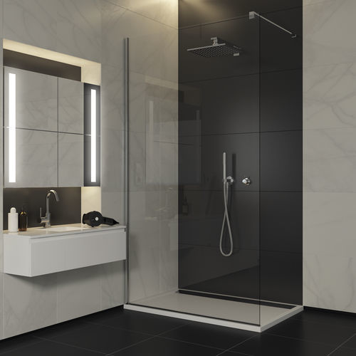 Paroi de douche fixe - EASY STR4PX - Ronal - sur receveur / en verre Sécurit® / en verre transparent