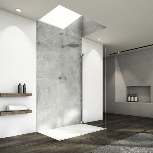 Paroi de douche fixe - CADURA CAT4+CAT3 - Ronal - sur receveur / en verre Sécurit® / en verre transparent