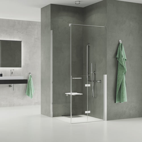 Paroi de douche pliante - SOLINO M - SOMF1 + SOMT1 - Ronal - d'angle / en verre Sécurit® / sur mesure