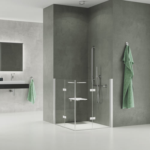 Paroi de douche pivotante - SOLINO M - SMEF1 G+D - Ronal - d'angle / en verre Sécurit® / en verre transparent
