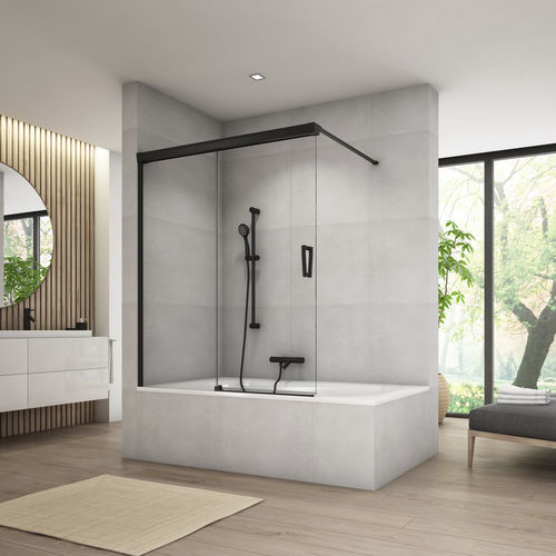 Pare-baignoire coulissant - CADURA : CAW2B - Ronal - à gauche / en verre Sécurit® / 1 volet