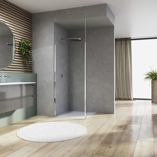 Paroi de douche fixe - WALK-IN ARELIA : D20F1+D20BTK1V - Ronal - en verre Sécurit® / en verre transparent / 5 mm
