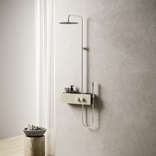 Colonne de douche thermostatique - AZULEJO - Ronal - en acier / murale / contemporaine