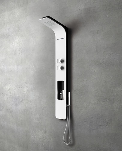 Colonne de douche thermostatique - GLAM - Ronal - professionnelle / blanche / murale