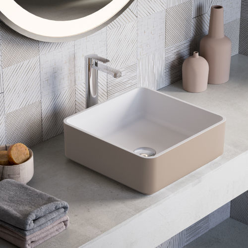 Vasque à poser - VIBES CS - Ronal - en Solid Surface / personnalisable / finition mat