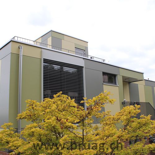 Bardage en panneaux - CELLON EFH-EFFERTIKON - Bruag Design Factory AG - en composite / en HPL / lisse