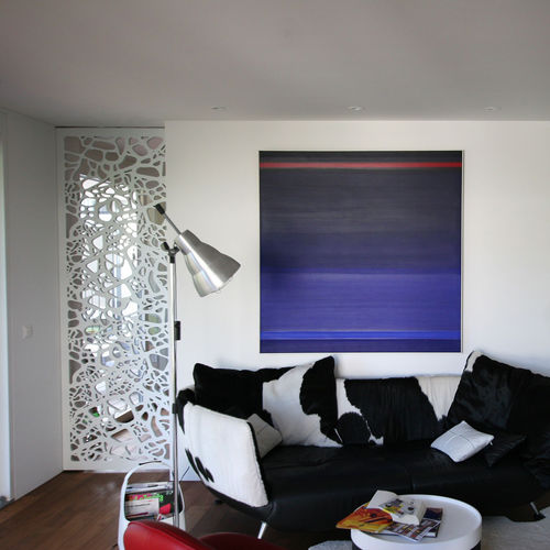 Panneau décoratif pour cloison - PRIVATE APARTMENT NUSSBAUMEN - Bruag Design Factory AG - mural / MDF / perforé