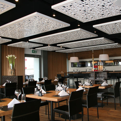 Panneau acoustique pour faux-plafond - STEAKHOUSE MARINA LACHEN - Bruag Design Factory AG - MDF / rectangulaire / professionnel