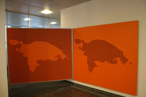 Panneau acoustique mural - THURGAUER KANTONALBANK SIRNACH - Bruag Design Factory AG - MDF / rectangulaire / professionnel