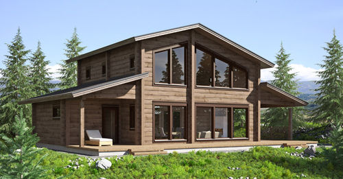Maison préfabriquée - CHAMONIX A - KONTIO - écologique / contemporaine / à 2 étages
