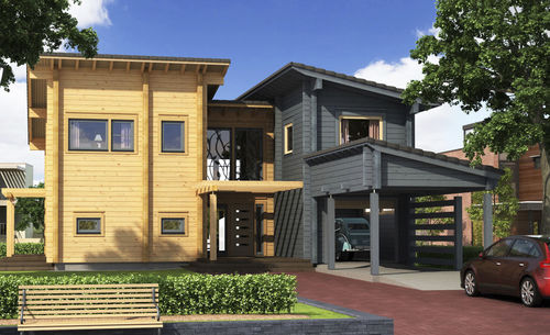 Maison préfabriquée - GLADIOLUS - KONTIO - écologique / contemporaine / à 2 étages