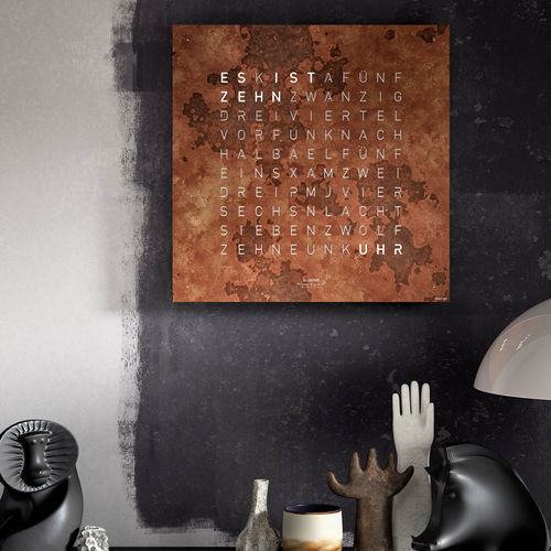 Horloge contemporaine - RUST - qlocktwo - murale / à affichage digital LCD / professionnelle