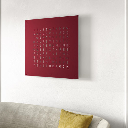 Horloge contemporaine - VELVET - qlocktwo - murale / à affichage digital LCD / professionnelle