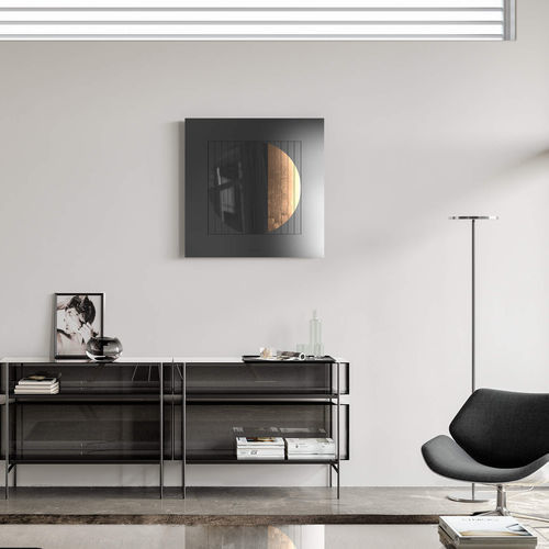 Horloge lunaire - DAWN GOLD - qlocktwo - contemporaine / murale / professionnelle