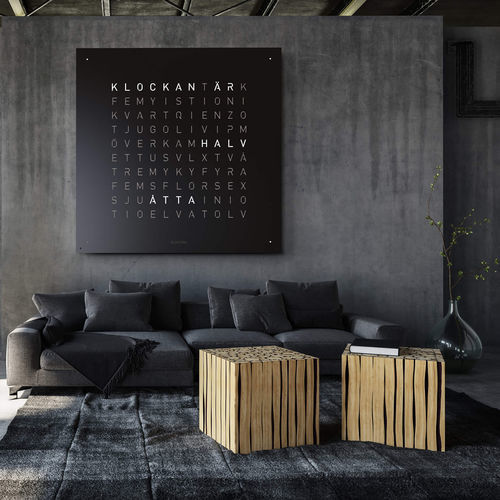 Horloge contemporaine - EARTH 180 PEPPER - qlocktwo - murale / à affichage digital LCD / professionnelle