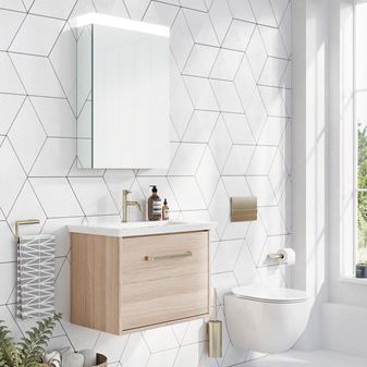 Armoire de toilette à miroir avec éclairage intégré - ARENA - Crosswater - contemporaine / résidentielle / en céramique