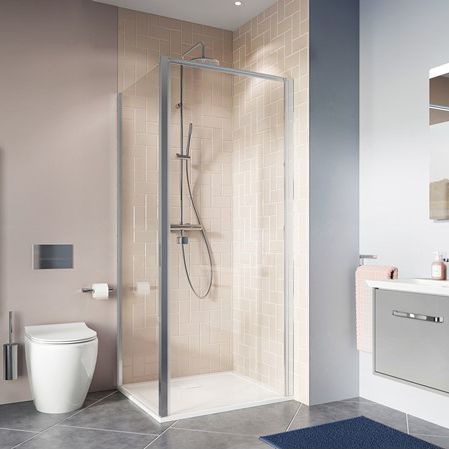 Cabine de douche en verre - CLEAR 6 - Crosswater - avec porte battante / carrée