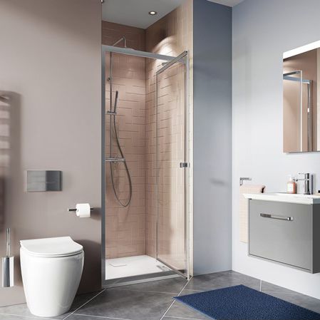Cabine de douche en verre - CLEAR 6 - Crosswater - avec porte pliante / en niche