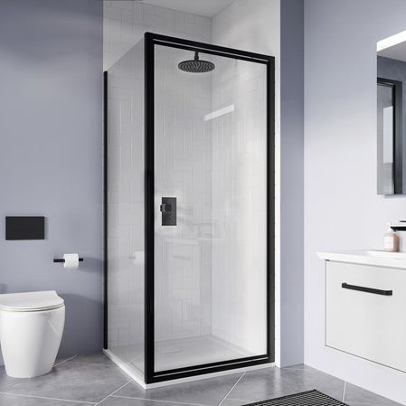 Cabine de douche en verre - CLEAR 6 - Crosswater - avec porte pivotante / carrée
