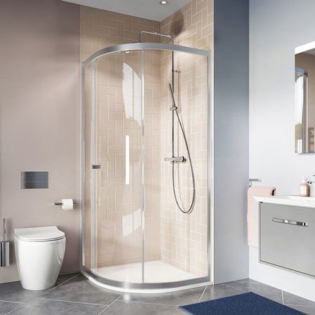 Cabine de douche en verre - CLEAR 6 - Crosswater - en inox / à portes coulissantes / courbée
