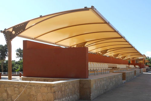 Structure tendue sur ossature métallique - HIPPODROME FRSME - Eugreb Invest - pour abri / avec membrane en pvc / pour stade