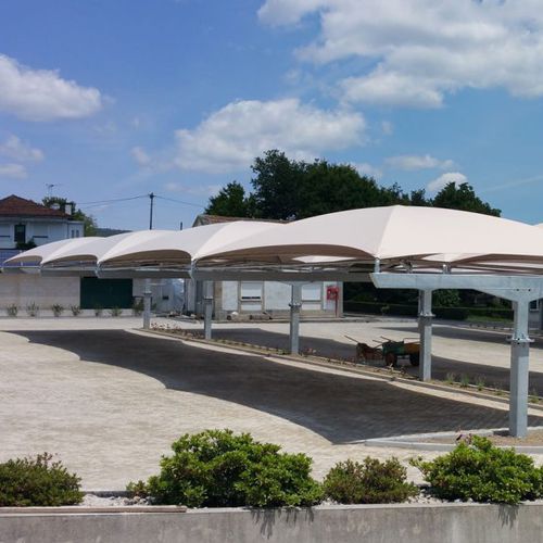 Structure tendue sur ossature métallique - SCM SÃO PEDRO DO SUL - Eugreb Invest - pour abri de voiture / avec membrane en pvc / pour parking