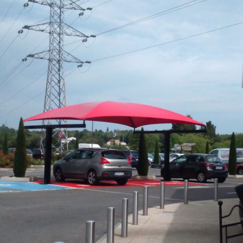 Structure tendue sur ossature métallique - Eugreb Invest - pour abri de voiture / avec membrane en pvc / pour parking