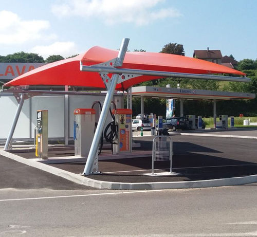 Structure tendue sur ossature métallique - CAR WASH - Eugreb Invest - pour abri de voiture / avec membrane en pvc / pour parking