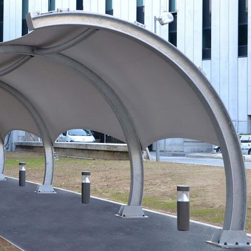Structure tendue sur ossature métallique - CHARLES DE GAULES - Eugreb Invest - pour marquise / pour abri / avec membrane en pvc