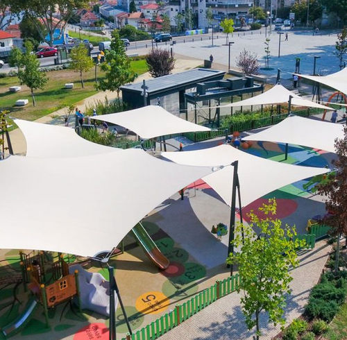 Structure tendue sur ossature métallique - TROFA - Eugreb Invest - pour abri / avec membrane en pvc / pour aire de jeux