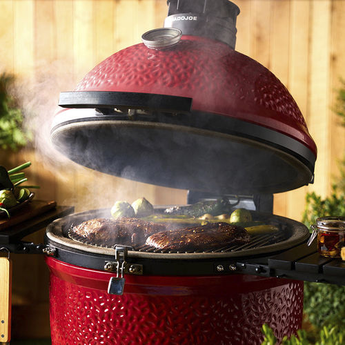 Gril à charbon - HALF-MOON COOKING  - Kamado Joe - sur plan / professionnel / en acier inox