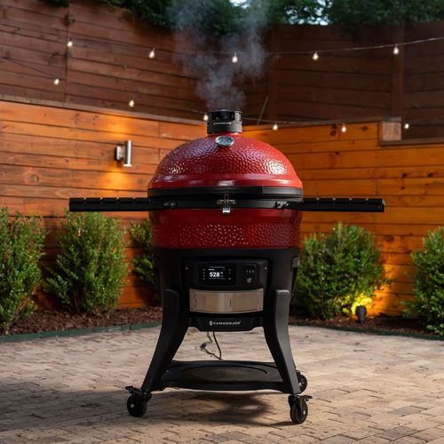 Barbecue à charbon - BIG JOE™ KONNECTED JOE™ - Kamado Joe - sur roulettes / sur pied / en acier inoxydable
