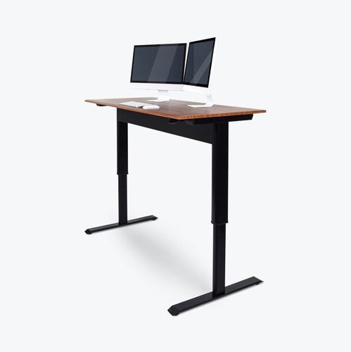 Bureau assis-debout - SPN - Luxor - sur pied / contemporain / en teck