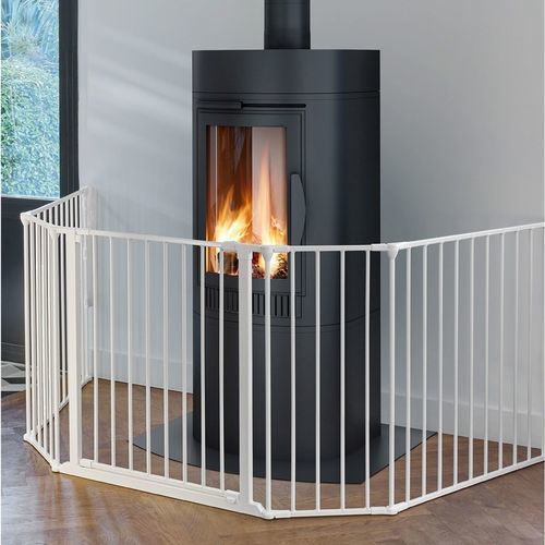 Pare-feu en acier - Extension Int&eacute;grale blanche - dixneuf - pour poêle