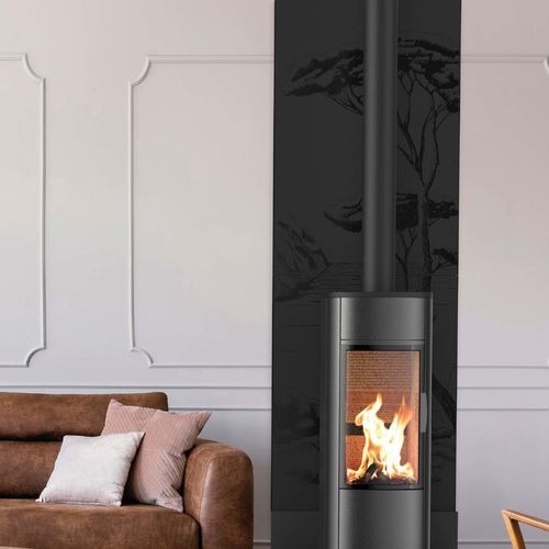 Bouclier thermique à poser - PORQUEROLLES HAUTE - dixneuf - mural / en acier / pour poêle